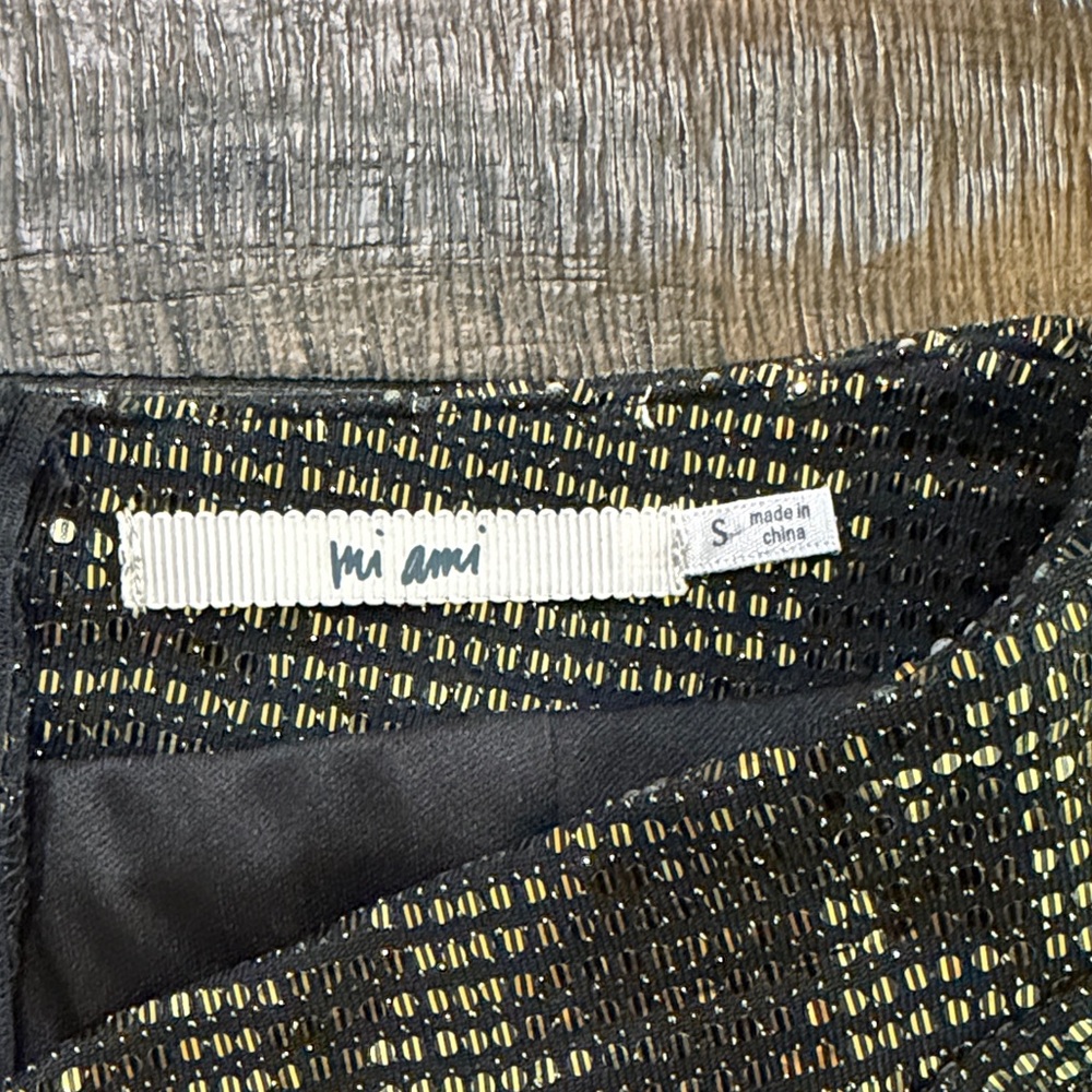 Gold Sequin Ruffle Hem Skirt - Picture 2 of 3